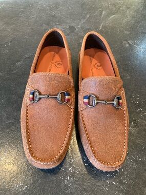 Men Martin Dingman horse bit brown leather loafers size 8